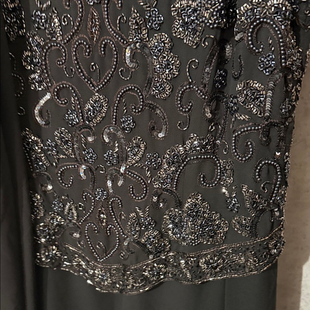 J Kara Black Maxi Dress with Embellished Bodice - Picture 4 of 8